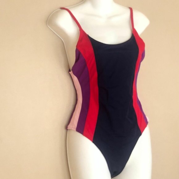 Sundry Anthropologie Colorblock One Piece Swim Suit Size Large 3 Bathing Suit - Picture 8 of 16